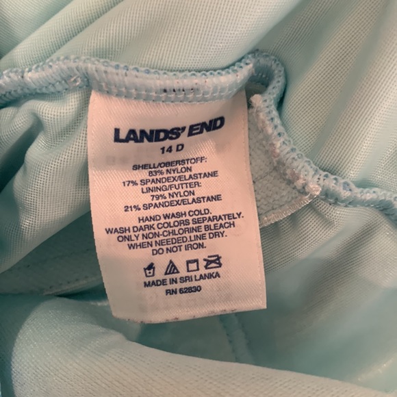 Lands end blue gingham swim suit, 14D - Picture 3 of 3